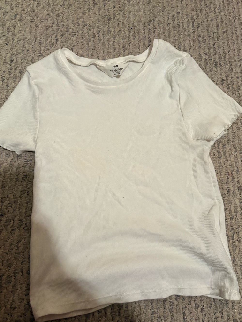 H&M white ribbed tee